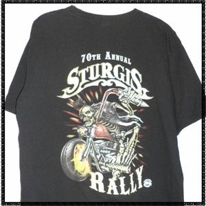 STURGIS T Shirt L 70th ANNUAL RALLY Black Biker